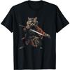 DAQIFCBO Cat Samurai, Samurai Warrior Cat with Katana, Bushi Cat T-Shirt