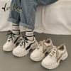 Casual Thick Bottom Elevated Increase Breathable Sneakers 2024 New Fashion Simple All-match Color Matching Women Shoes Spring