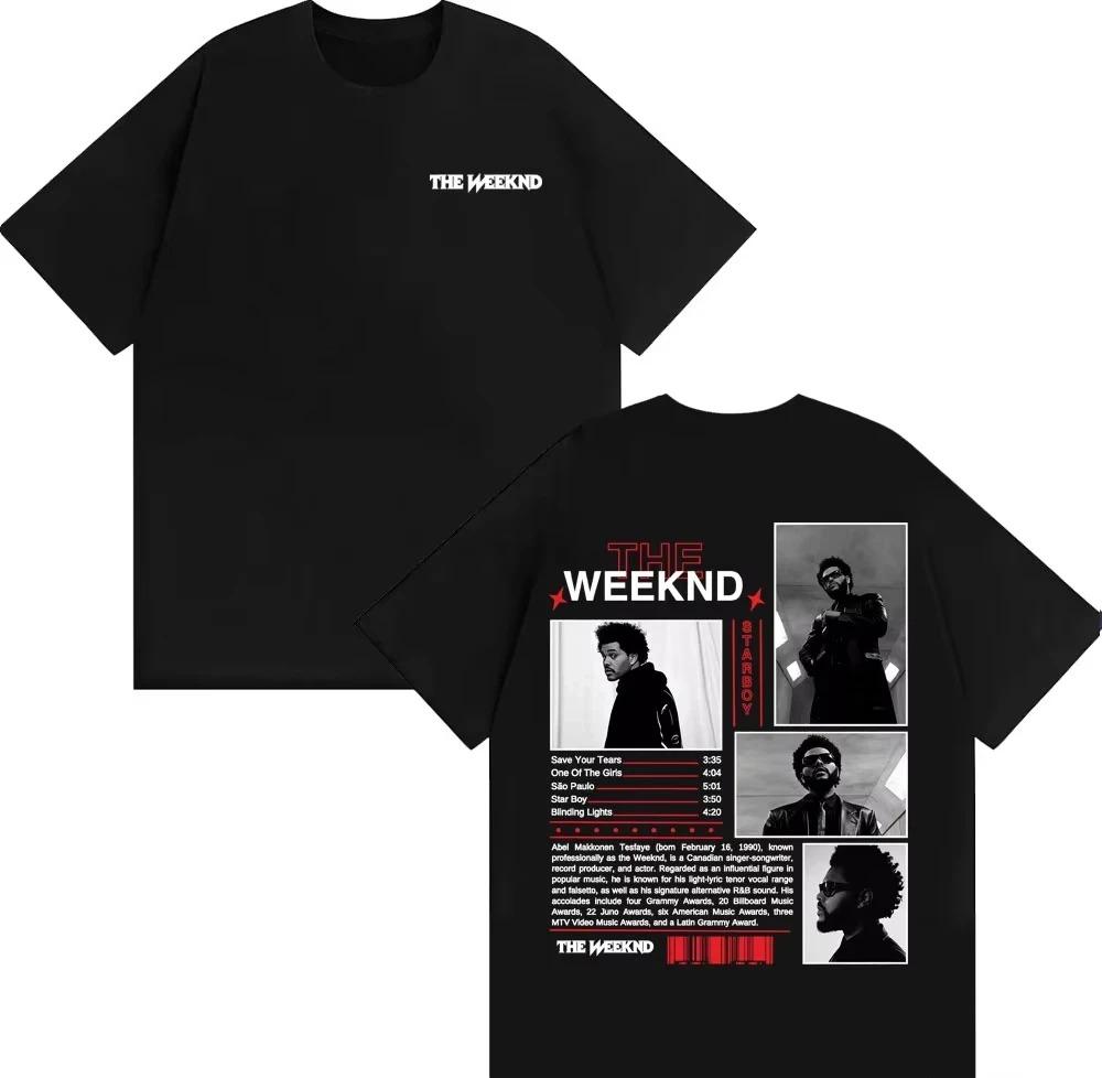 Rapper The Weeknd Starboy Album Cover T Shirt Unisex Clothing Harajuku Punk Hip Hop Tshirts Cotton Short Sleeve Casual Top