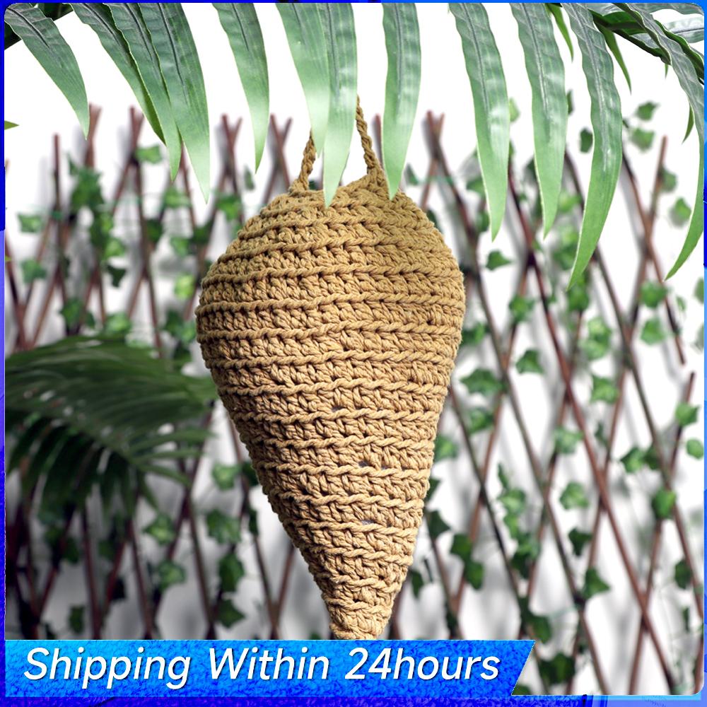 Crochet Wasp Nest Decoy Wasp Deterrent Decoy with Hook Faux Hornets Nest Repellent Hanging Wasp Nest Decoy for Housewarming Gift China Mainland
