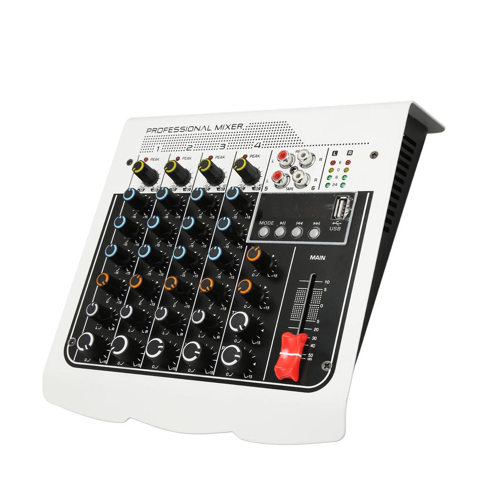 Professional Mixer Sound Board 4 Channel USB Built in DPS Processor Sound Mixer with Digital Display