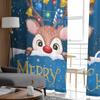 Christmas Red Santa Claus Elk Ball Lantern TCurtains For Living Room Bedroom Kitchen Decoration Window Tulle Curtain