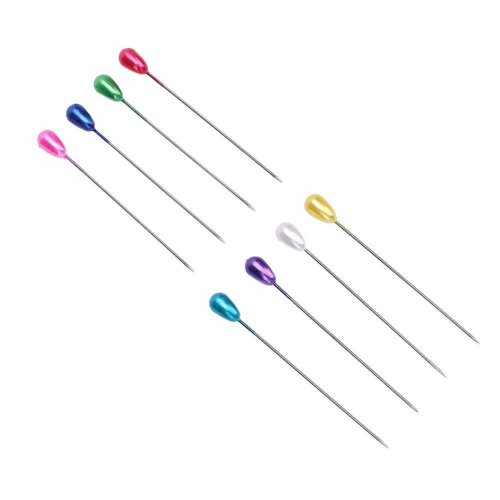 400pcs Teardrop Colored Pearl Head Corsage Pins Straight Sewing Pins For Flower Decorations
