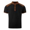 Men's Color Blocked Stand Up Collar Single Breasted Shirt  Men's Casual And Comfortable Short Sleeved Shirt