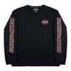 Helt ny Harley-Davidson svart långärmad T-shirt med dubbla ärmbokstäver och liten logotyp på bröstet, enkel street style