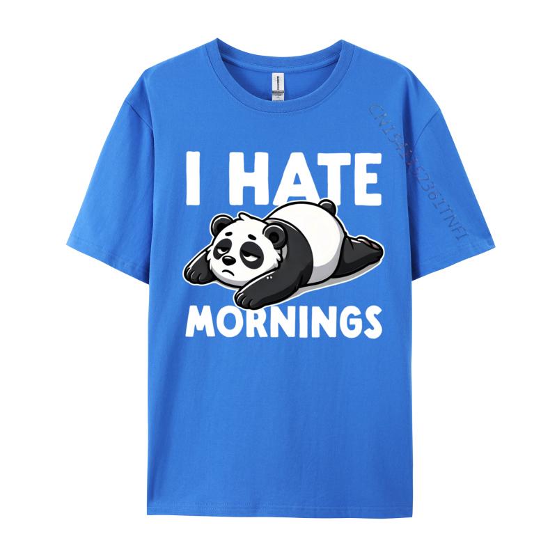 I Hate Mornings Bear Not A Morning Bear Funny Panda Tops Shirts Printed T Shirt Rife Printing Cotton Unisex Tshirts Printing