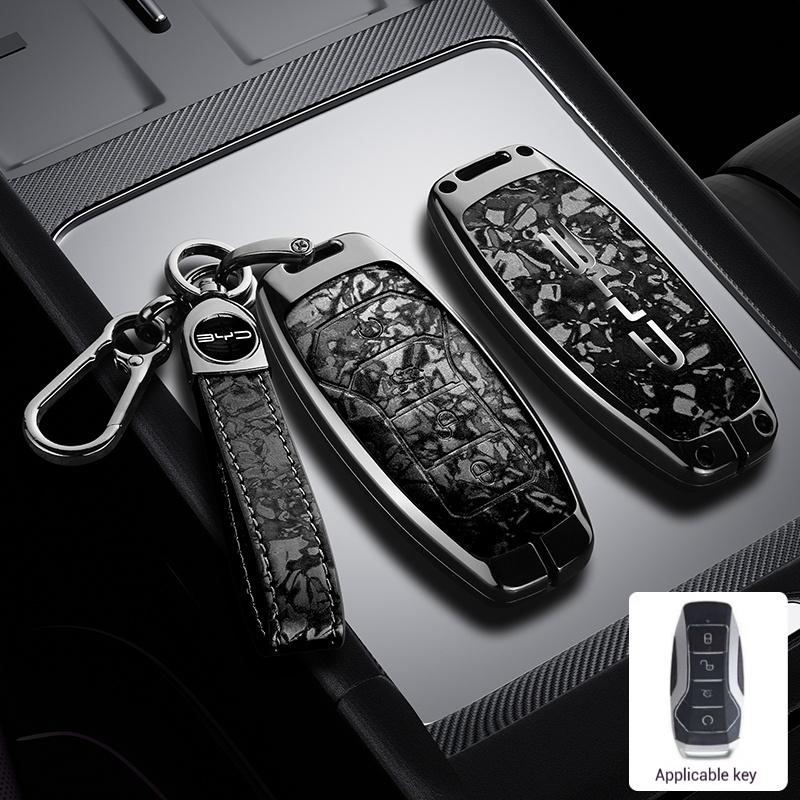 Interior Mouldings Zinc Alloy Car Remote Key Case Cover Shell Fob For BYD Song Plus Atto 3 Han EV Tang DM Qin Seal Dolphin Keych