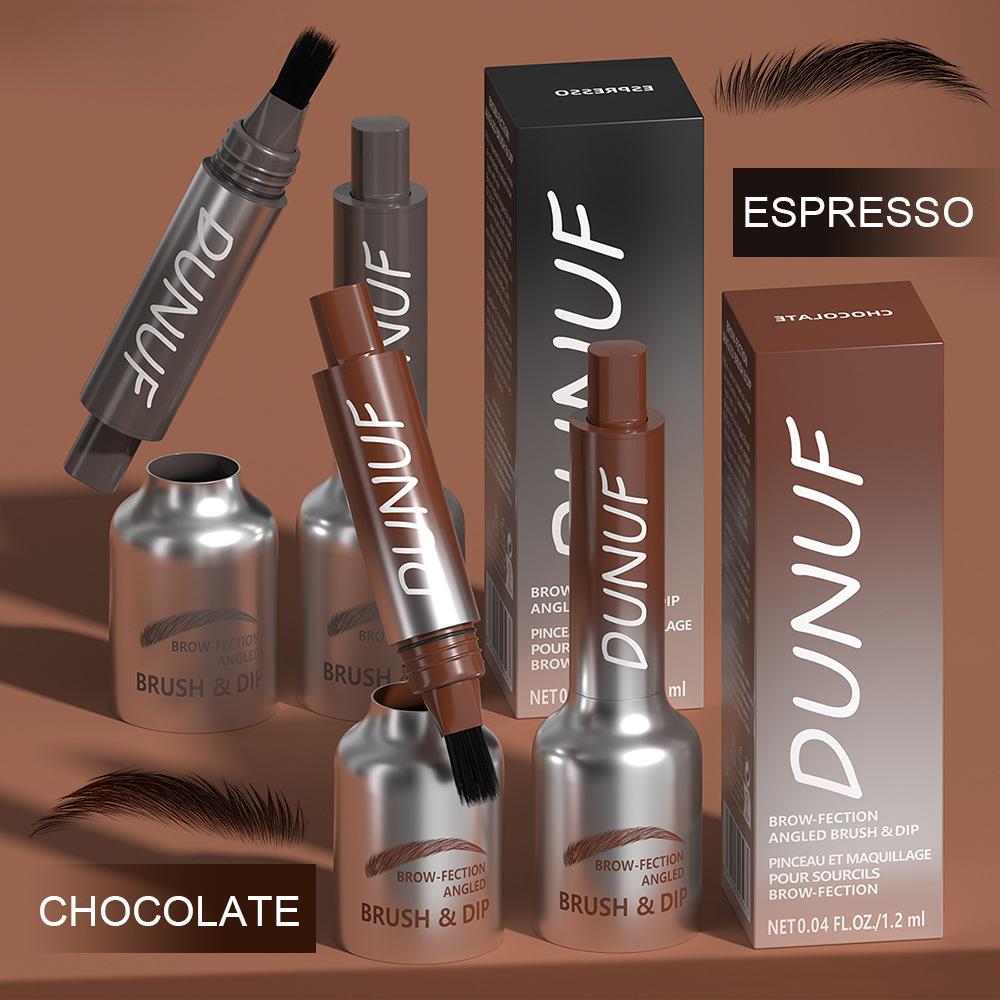 Brow Tint Dye with Brush Applicator – Fine Dye-by-Roots Formula for Long-Lasting, Natural, Fluffy Brows – Waterproof, Smudge-Proof