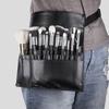 Makeup Brush Belt Professional Small Portable Foldable Cosmetic Pouch Tool Storage Bag PU Leather with Artist Strap