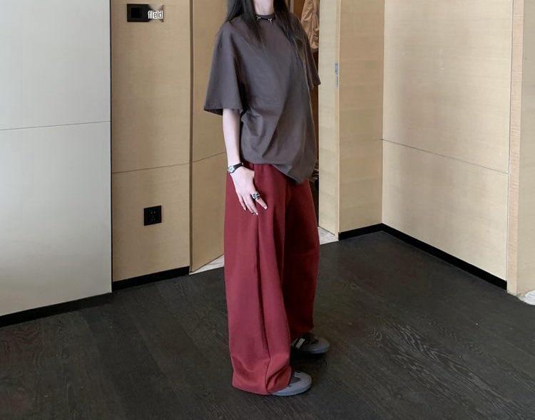 Women's Early Autumn Mid-Rise Drawstring Wide-Leg Sweatpants