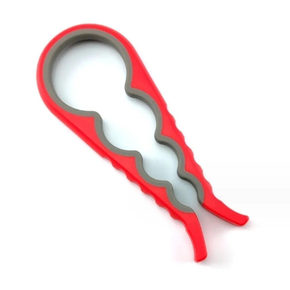 

multi-function bottle opener four in one screw can opener manual can opener screw cap screwdriver energy-saving device gadget червоний