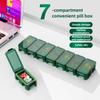 1pc Pill Organizer Detachable Anti-Moisture Medicine Divider with Label Slots for Vitamin Medication Travel Tablets Storage Case
