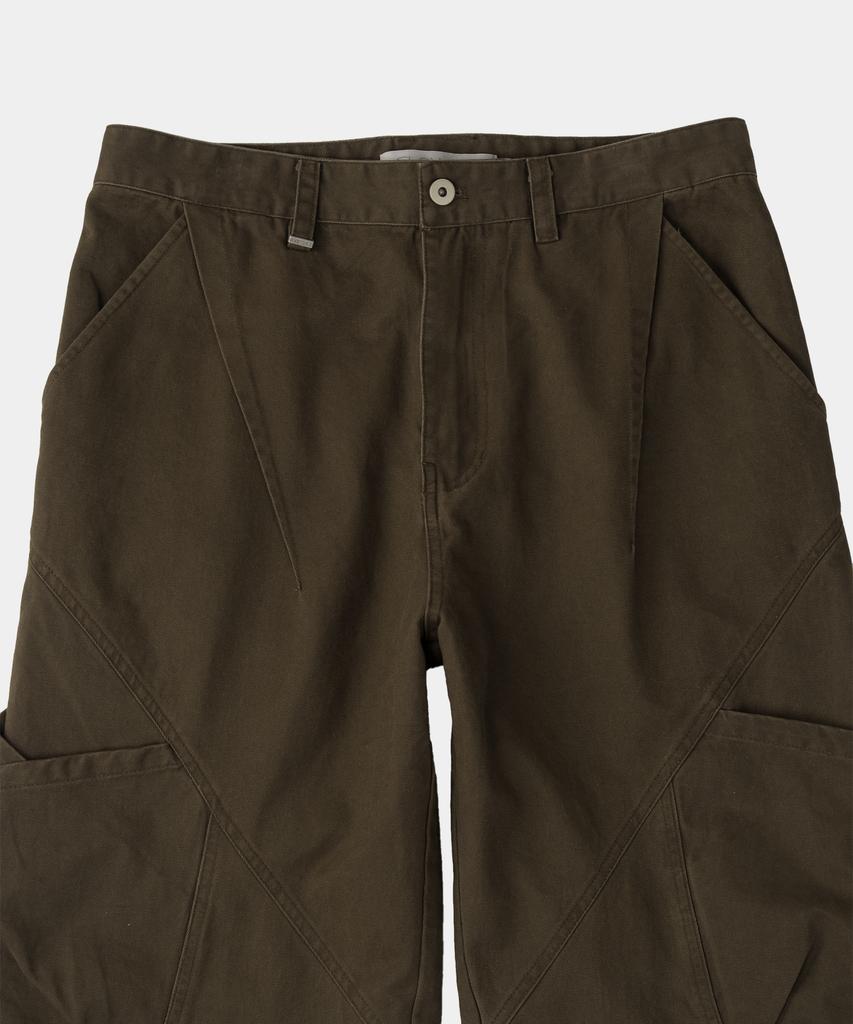 SLOWACID Out-Pocket Pintuck Pants [Khaki Brown]