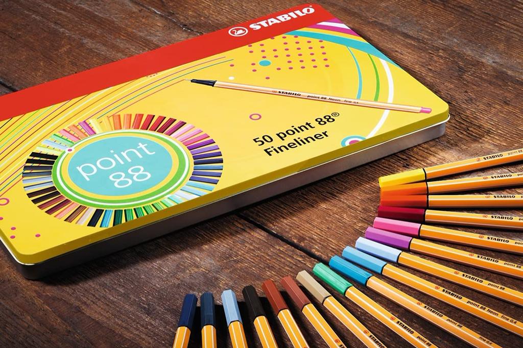 STABILO Point 88 Fineliner Pen - Assorted Colors (Pack of 50) [Parallel Import]