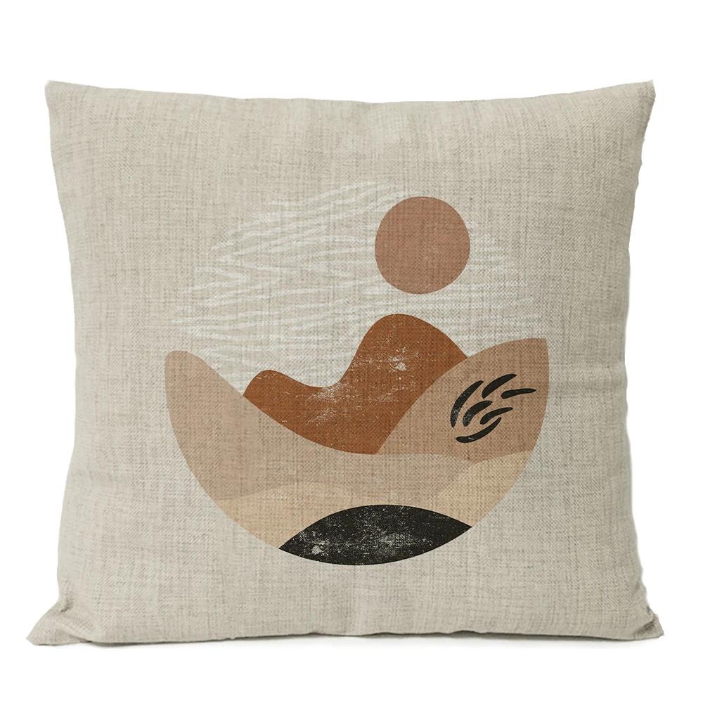 Boho Bohemia Geometric Floral Pillow Cover Leaves Cushion Sun Moon Throw Linen Pillowcase Home Decorative Decor Sofa Cushions