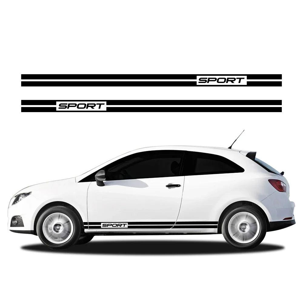 Car Decals Door Side Skirt Stickers Vinyl Racing Stripes Graphics Tuning Accessories For Seat Ibiza FR MK4 6J 6P MK5 6F KJ1 TDI