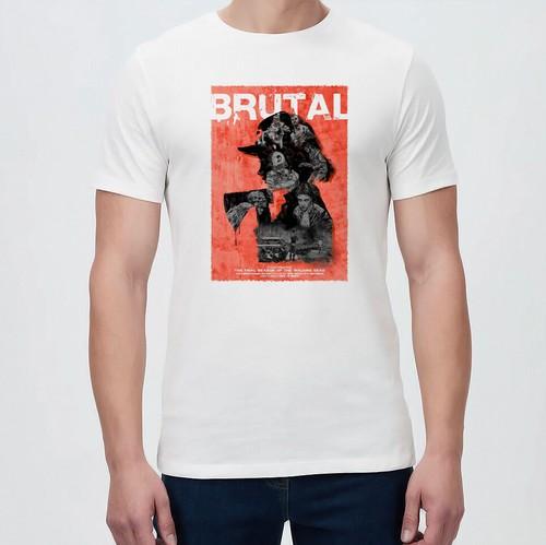 New TWD The Walking Dead Game Clementine Zombie Apocalypse Brutal Poster T-Shirt S разноцветный