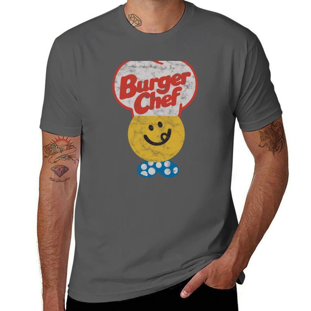 Burger Chef Tshirt Weathered Version Defunct Fast Food Chain Tshirt Sun Protective Outdoor Tee Top Tshirt