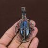 Russian Charoite Handmade Copper Wire Wrap Jewelry Pendant 3.15" A8A62