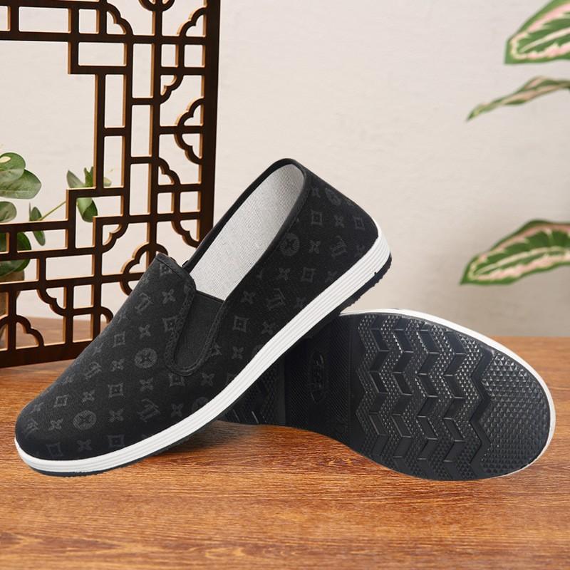 Old Beijing Cloth Shoes Men's Breathable Sweat-absorbing Rubber Soles Work Casual Men's Shoes Handmade Lasagna Vulcanized Shoes