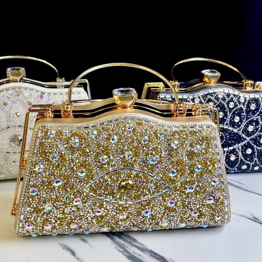 Elegant Rhinestone Evening Clutch for Ladies - Perfect for Banquets and Special Occasions
