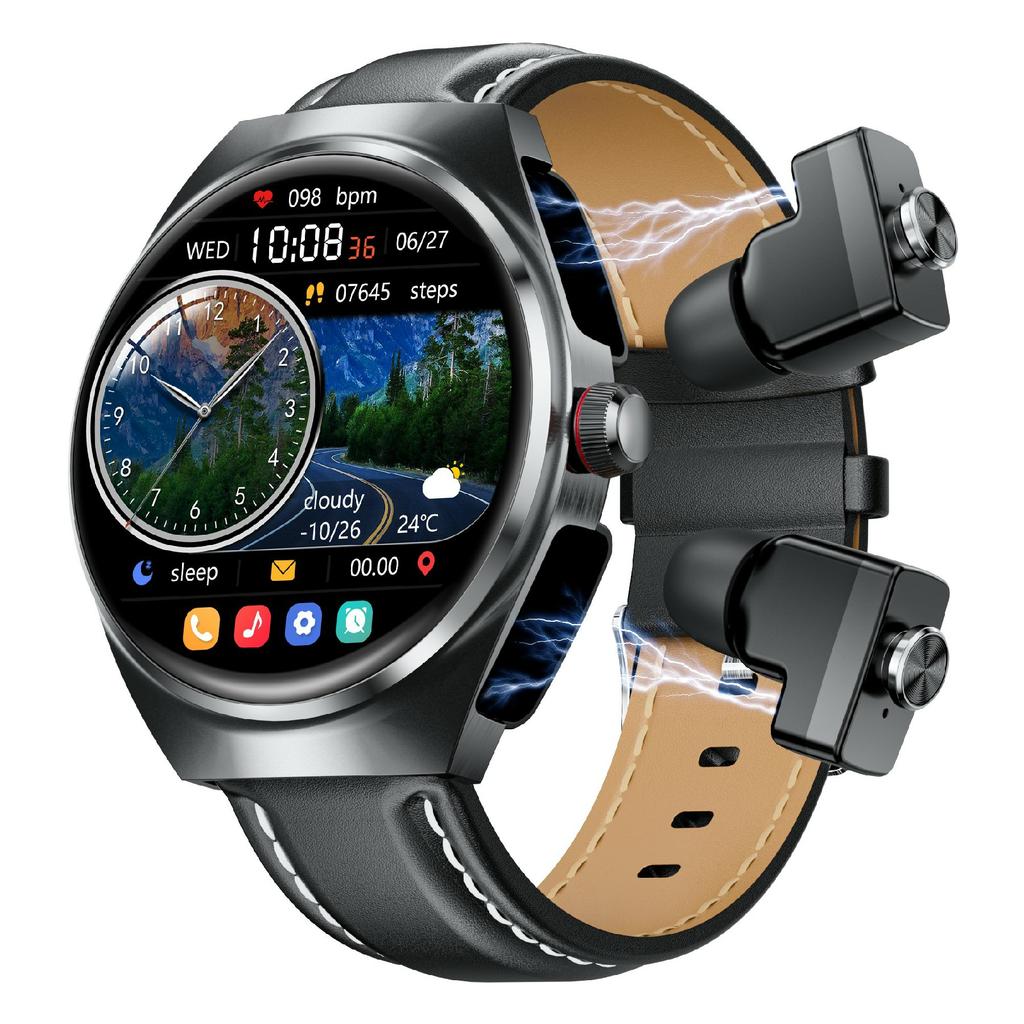 GT95 Smart Watch Earphone Bluetooth-compatible Call 1.53 inch Screen Fitness Tracker Heart Rate Monitor