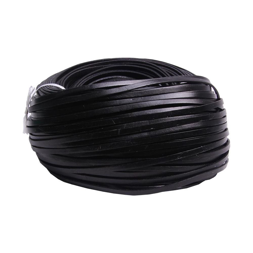 5 metri 3mm Cavo Piatto Rotondo in Vera Pelle Filo Colore Nero Marrone Corda di Pelle Stringa Bracciale Collana Fai da Te Creazione Gioielli