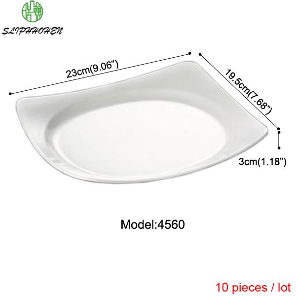 Западный Ресторан Белые Суповые Блюда Тарелка для Спагетти Прямоугольная Имитация Фарфора Столовая Посуда A5 Меламиновая Столовая Посуда