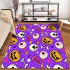 Halloween Pattern with Skulls and Pumpkins Non-slip Rug Suitable for Living Room and Bedroom Sofas