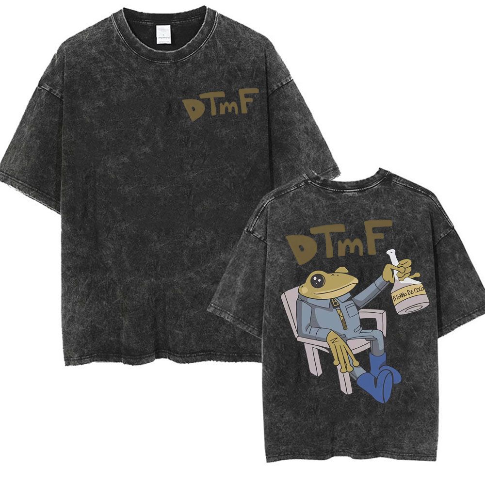 Wholesale Rap Bad Bunny DTMF World Tour Oversized Tshirt for Men Luxurious Fashionable Retro Washed Hiphop Pure Cotton Tshirt