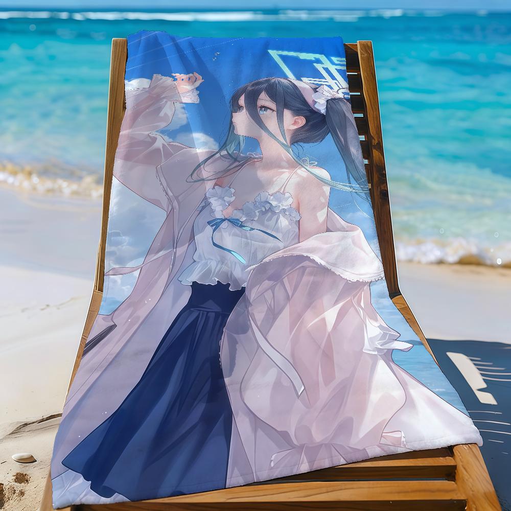 Game Aris Tendou Alice B-Blue A-Archive Towel Sports Quick Dry Travel Camping Gear Sandproof Soft Light Large Beach Towel