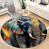 1PC Elephant Office Round Area Rug, Indoor Mat Suitable ForOffice, Under Office Chairs Bedroom Living Room Home Decor, Room Deco, D030