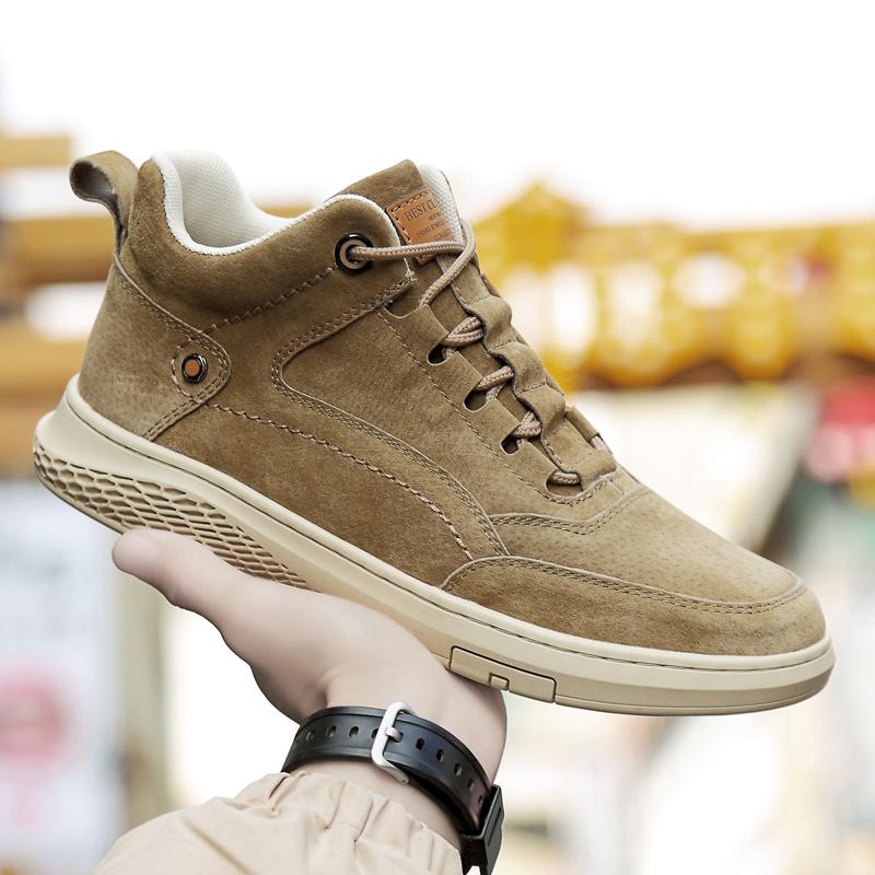 

Fashion Fashion Ankle Leather Boots Mens Casual Boots Boys Sneaker Non Slip Comfort Work Shoes Brand Men Motorcycle Outdoor Short Boots 45 хаки