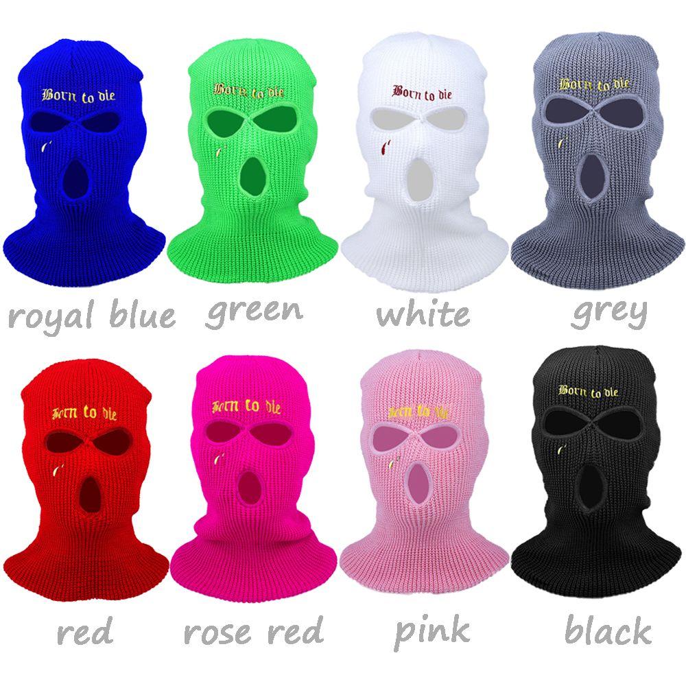 Men Women Thermal Knitted Full Face Cover Ski Mask Neck Warmer 3 Hole Balaclavas