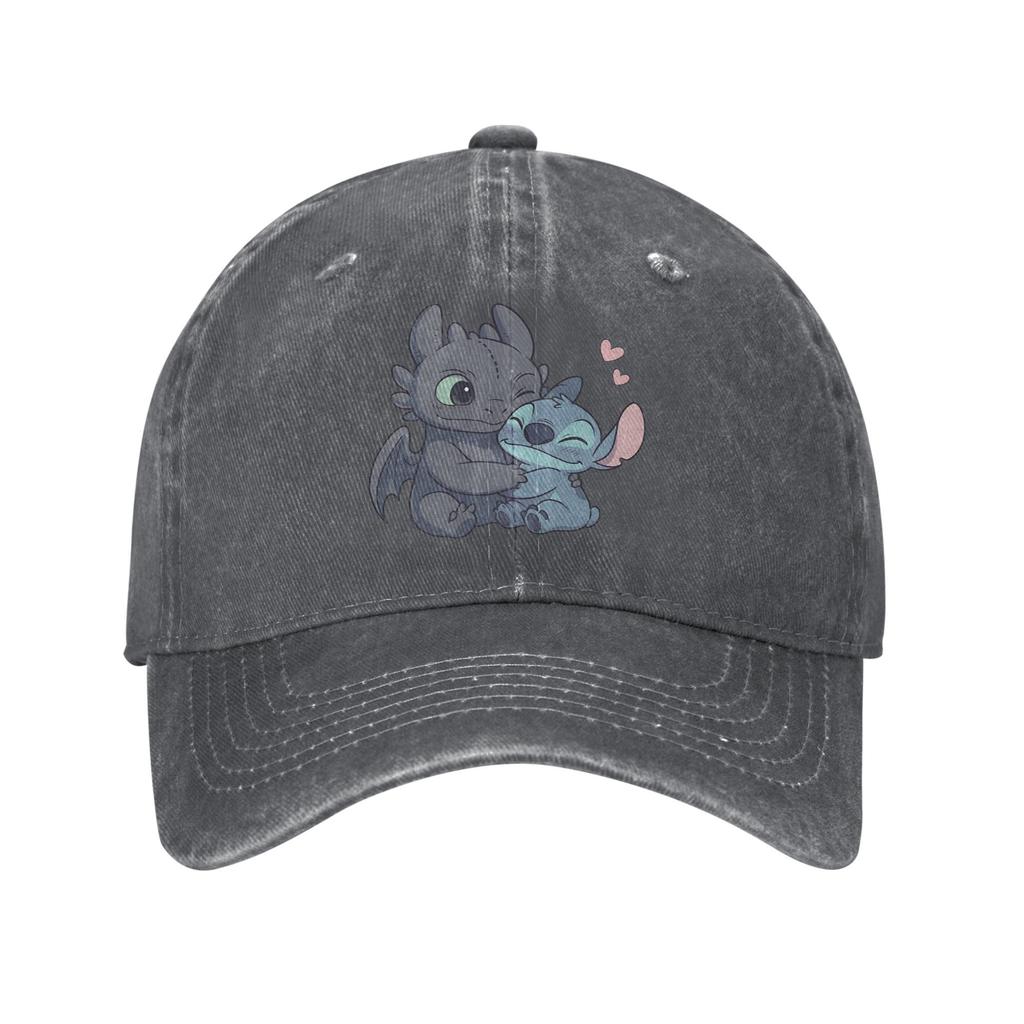 Herren Damen Stich und HTTYD Ohnezahn Kappen Merch Baseballkappe Vintage Snapback Hut Verstellbar