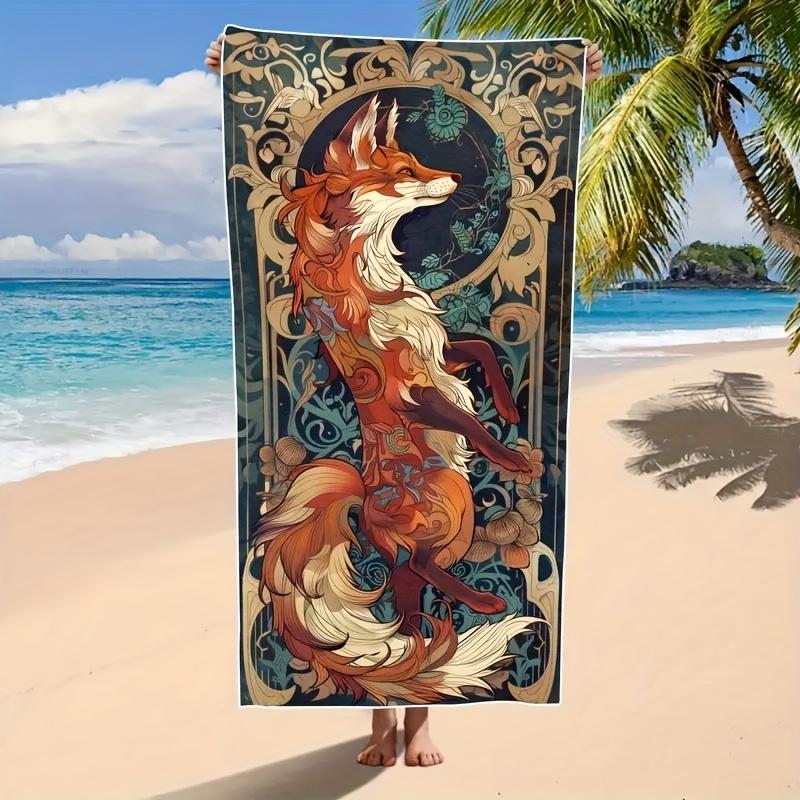 Künstlerisches Fuchs-Badetuch - Ultra-Weich, Saugfähig, Schnelltrocknend, Lebendiges Design für den täglichen Gebrauch & als Geschenk