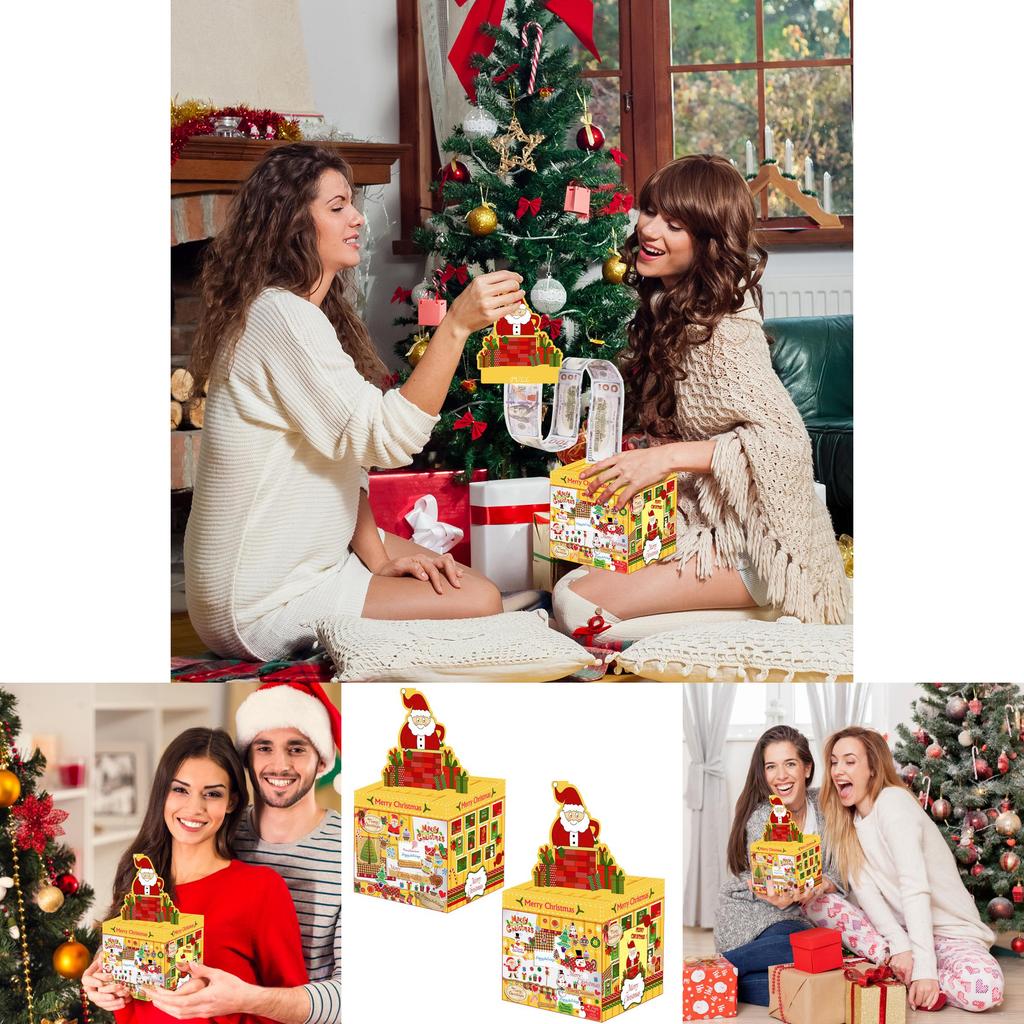 Christmas Themed Santa Money Box With Slot For Holiday Party And Gift Presentations