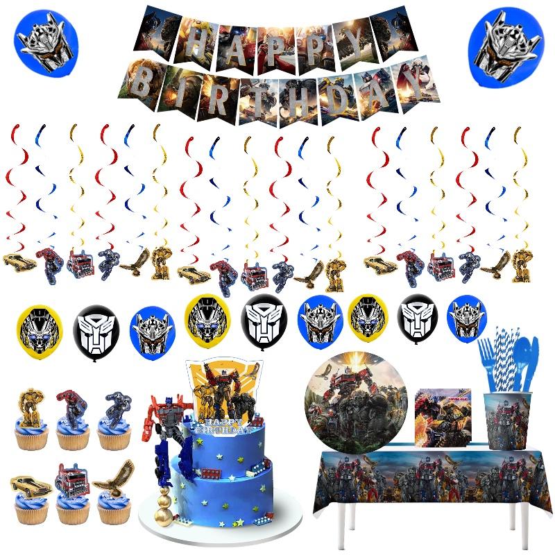 New Arrival Transformers Themed Party Supplies Decorate Your Party With Plastic Plates Paper Napkins And Tablecloth