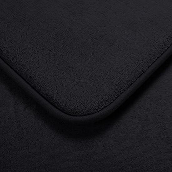 Three-Piece Coral Fleece Bathroom Mat Set: Includes U-Shaped Toilet Mat and Door Foot Mat.
