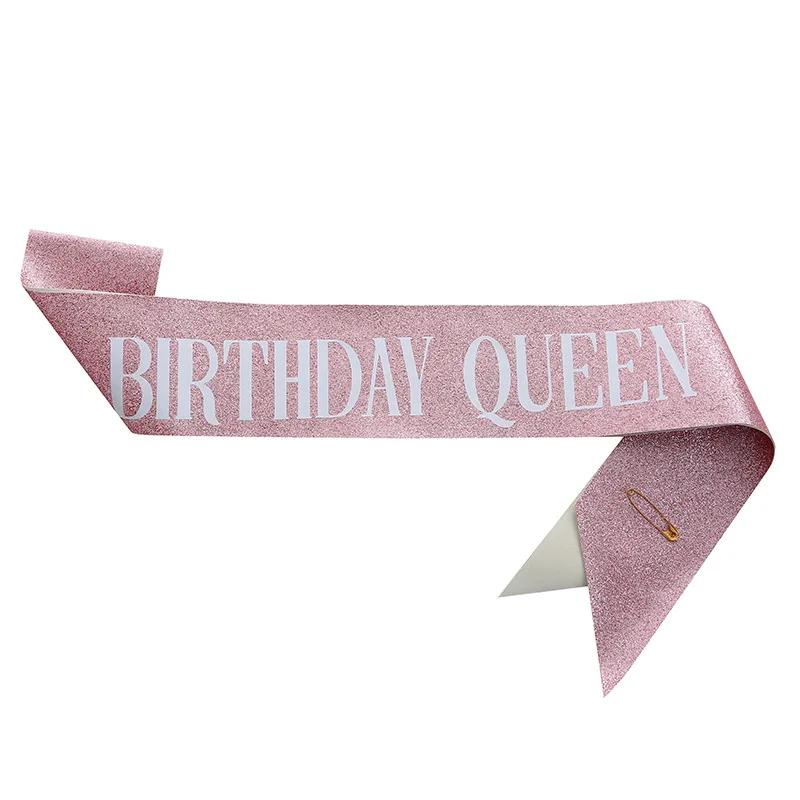 Happy Birthday Queen Girl Satin Sash 21 30 50 Birthday Sash Party Supplies Birthday Decoration Wedding Anniversary Decors