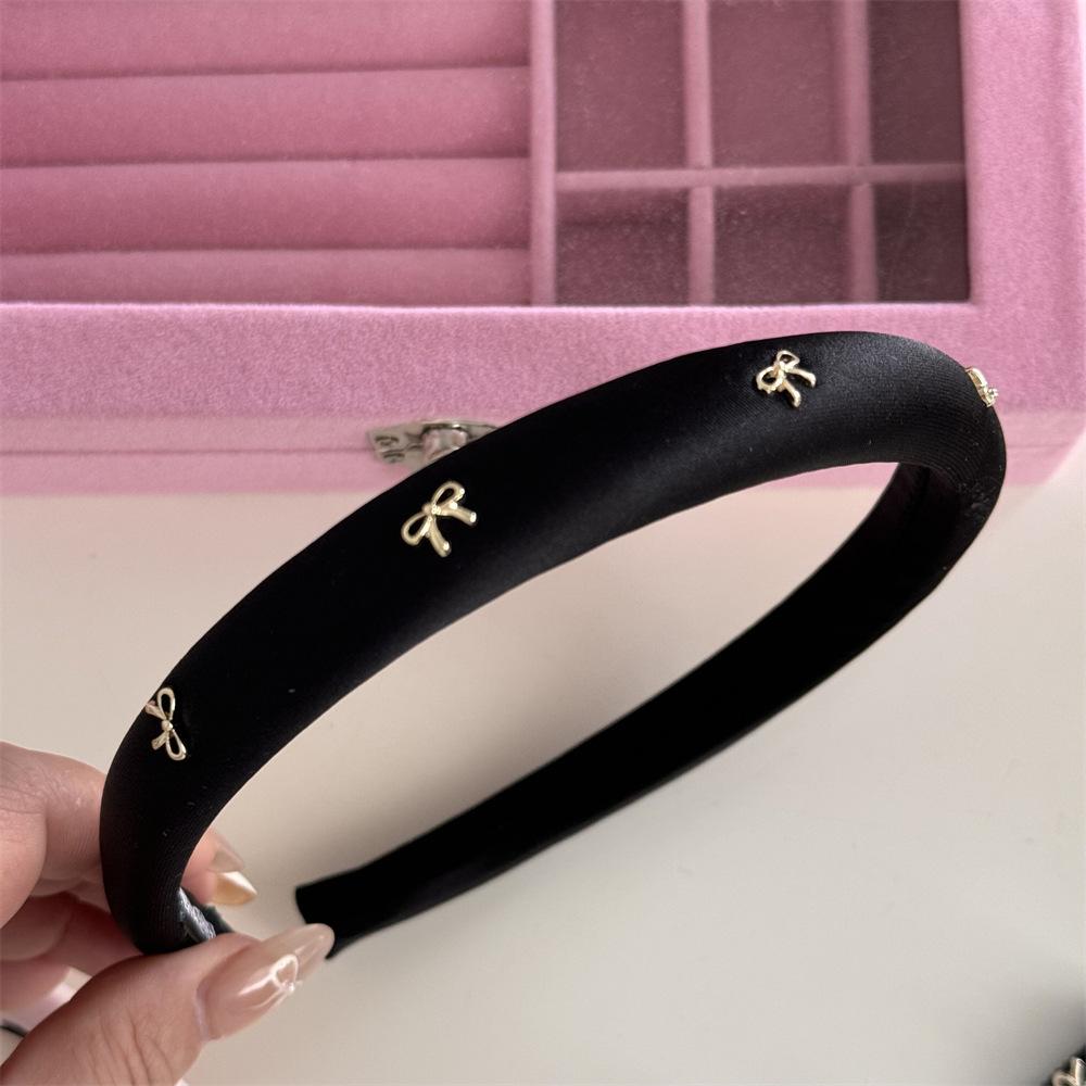 Sweet solid color bow headband Korean high cranial top pressure headband simple and versatile new hair accessories wholesale