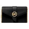 Michael Kors MK Charm Lettera Logo Patta Monocolore Catena Pendolare Pelle Borsa a Tracolla Borsa da Donna Nera 32S0G00C6L-001