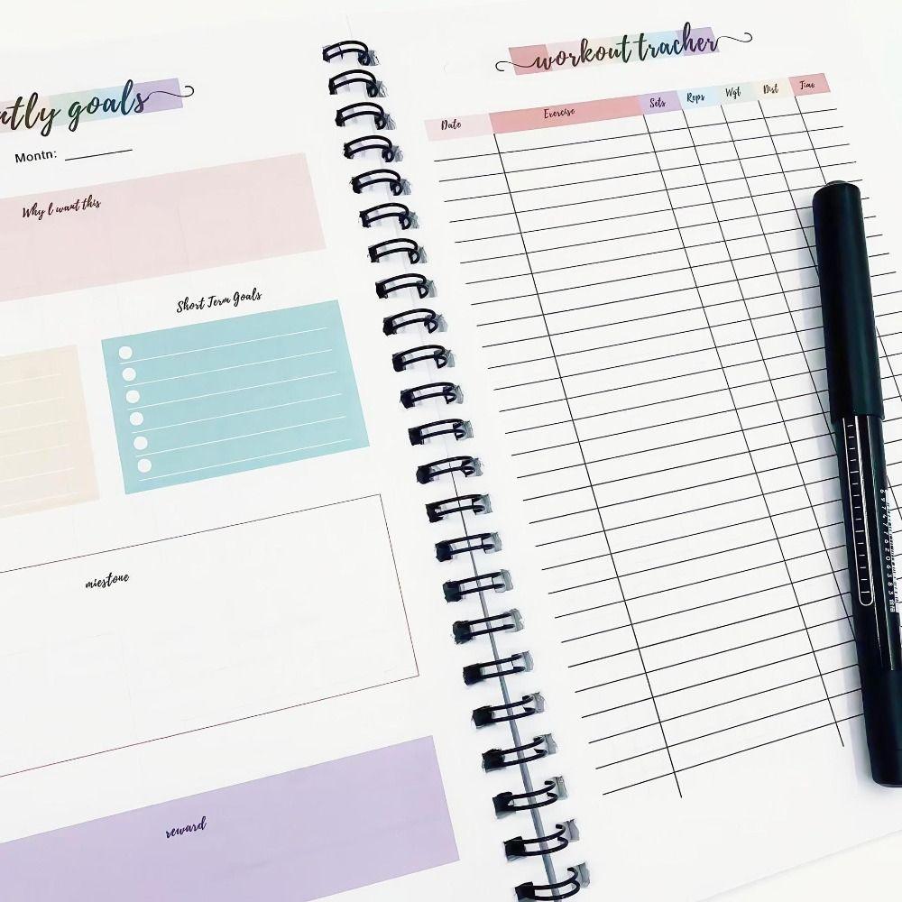 Wellness Planner Weight Loss Plan Book Goal Setting Monthly Planner Fitness Journal  Health