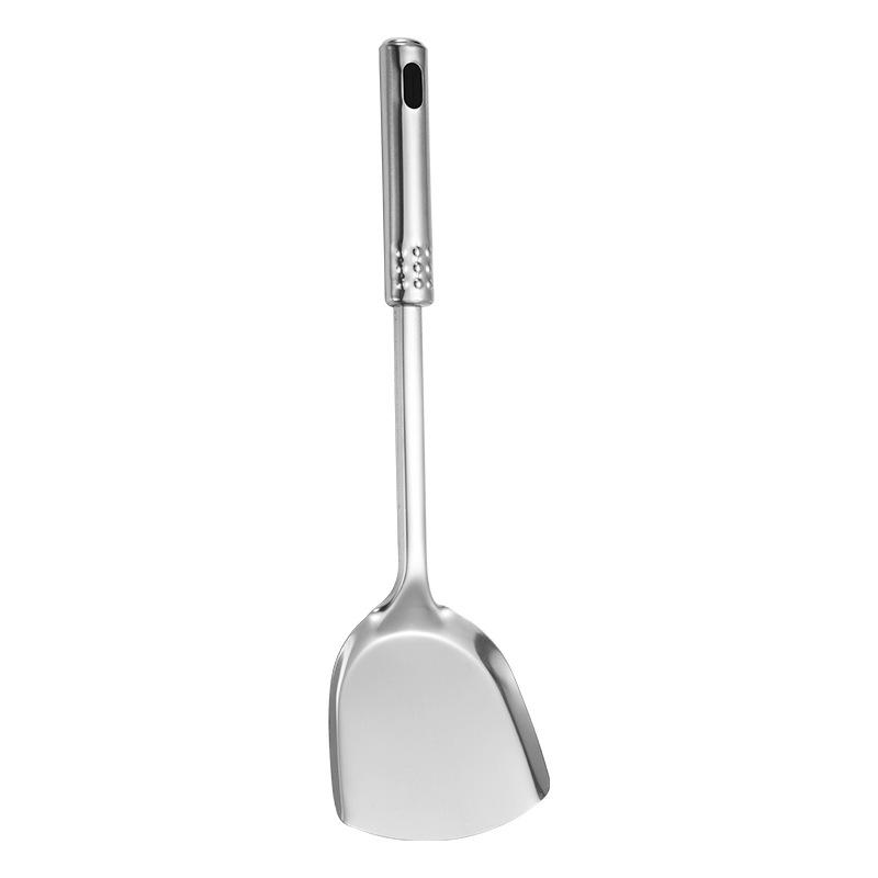 7-Piece Stainless Steel Kitchen Utensil Set: Spoon, Spatula, Slotted Spatula, Strainer, Ladle, Rice Spoon, Flour Sifter, and Meat Fork