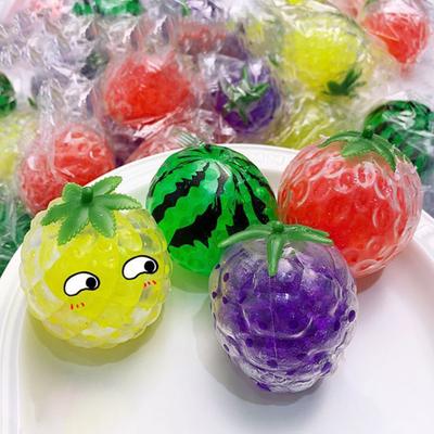 Bead Filled Fruit Squeeze Toy Stress Relief Strawberry Grape Watermelon Pineapple Pinch Sensory Fidget Toy Kids Adults Soft TPR Calming Stress Ball