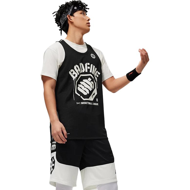 Li Ning Basketball Collection Basketball Jersey Men's Black Ivory AAYU113-1