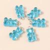 10pcs 22X11mm Candy Color Gummy Mini Bear Charms for Making Cute Earrings Pendant Necklace DIY Creative Jewelry Finding