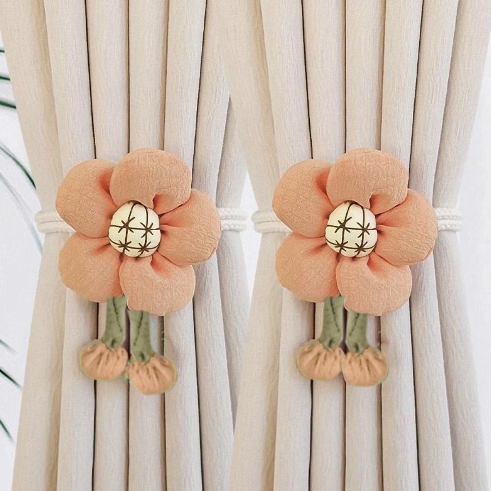 2PCS Curtain Holder Sunflower Curtain Tieback Cute Curtain Buckle Curtains Rope Holder Home Decor