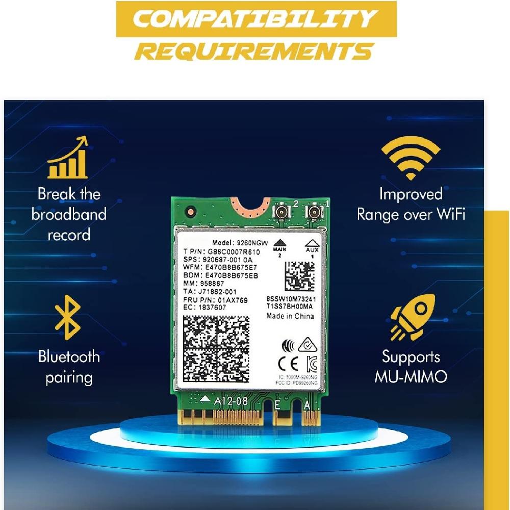 New Wi-Fi/Bluetooth Ac9260 Wireless Adapter With Support For Ieee 802.11 Ac And Bluetooth 5.0 Standards