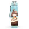 1PC Girl Sitting On Tree Stump Print 750ml Color Plastic Sports Water Bottle Leakproof Flip Straw Lid Suitable for Sports Office Home Use